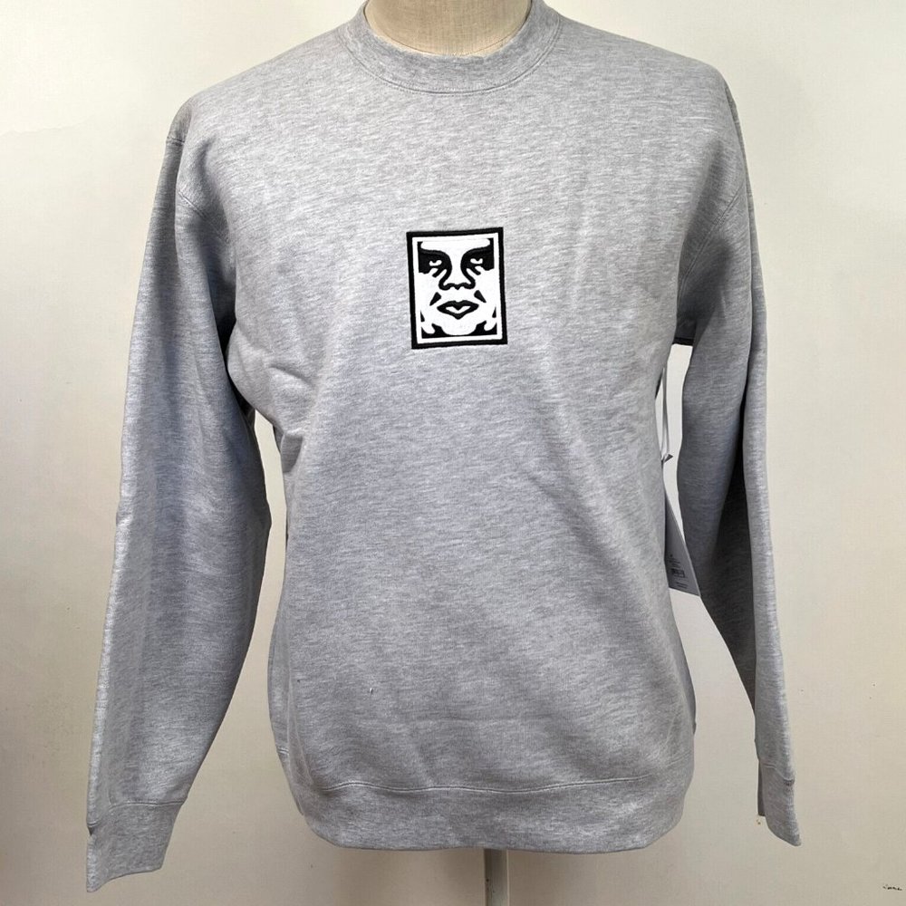 Obey Extra Heavy Crew Sweatshirt "Icon" Heather Grey